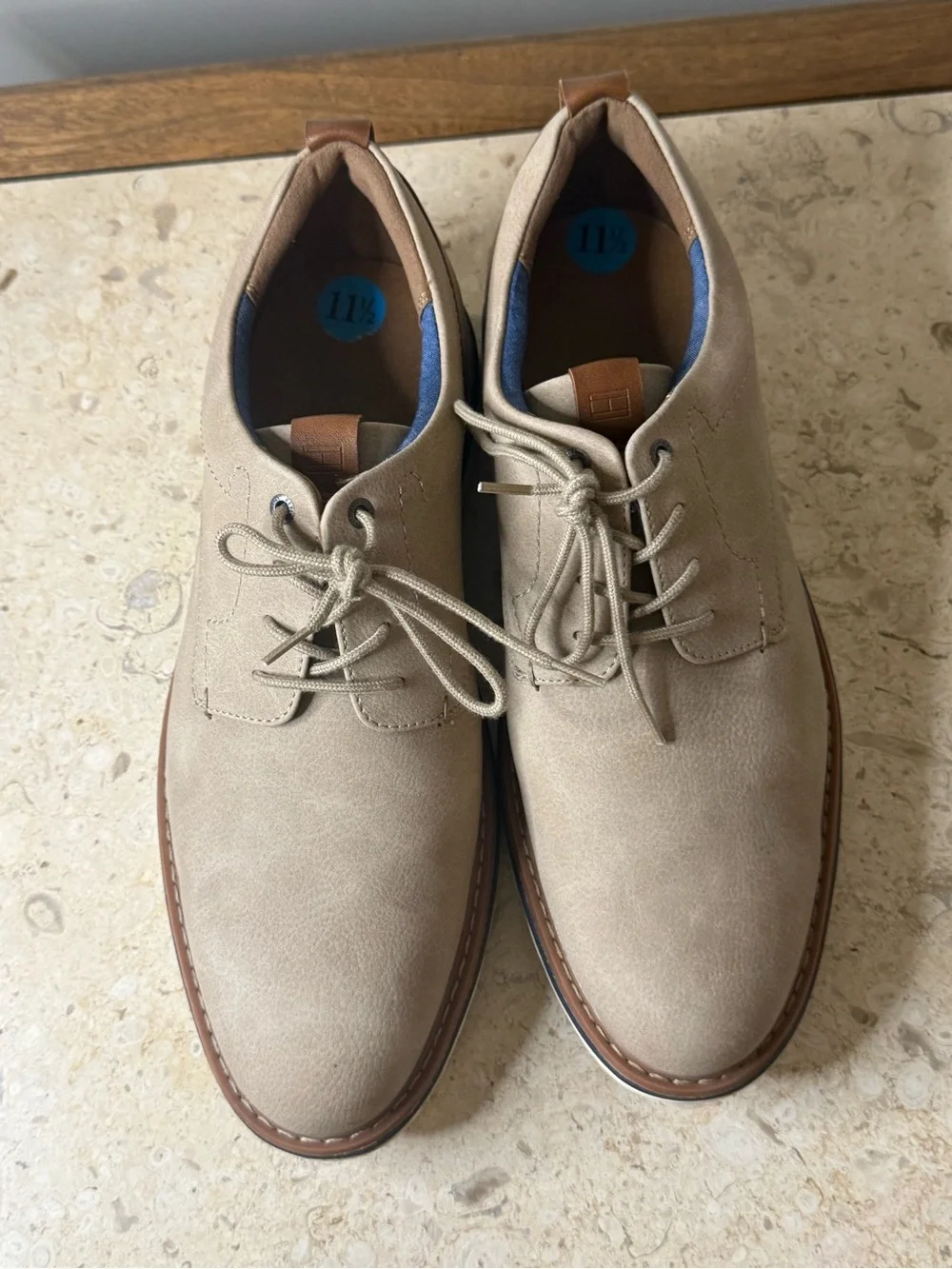 Hilfiger Men's Taupe Suede Derby Shoes - Stylish Casual Dress Oxfords